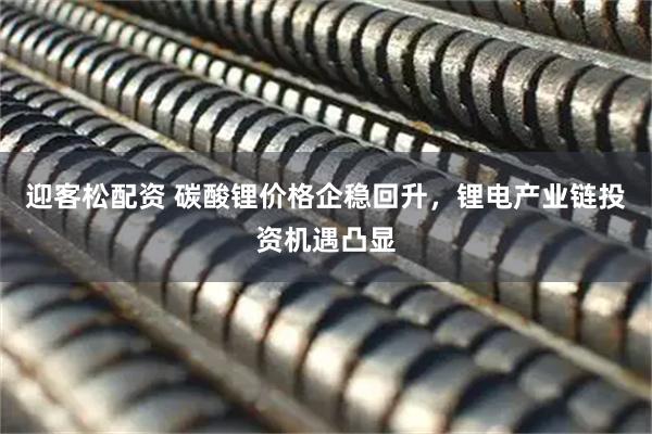 迎客松配资 碳酸锂价格企稳回升，锂电产业链投资机遇凸显
