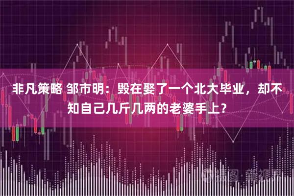非凡策略 邹市明:毁在娶了一个北大毕业,却不知自己几斤几两的老婆手上?