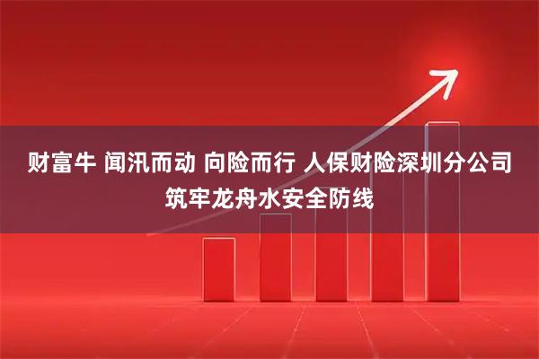 财富牛 闻汛而动 向险而行 人保财险深圳分公司筑牢龙舟水安全防线